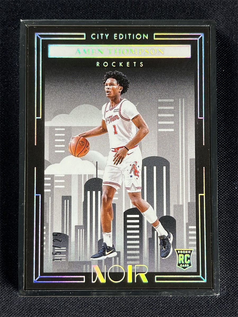 2023-24 Panini Noir Amen Thompson #244 Metal Frame City Edition Rookie RC /25