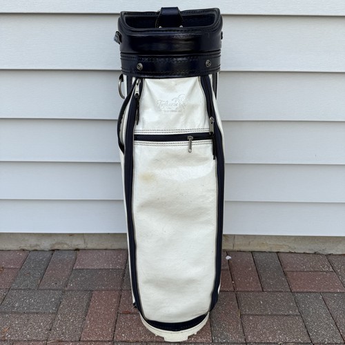 Vintage Tommy Armour Golf Company Golf Bag White Navy Blue 6 Way Dividers - Picture 13 of 16