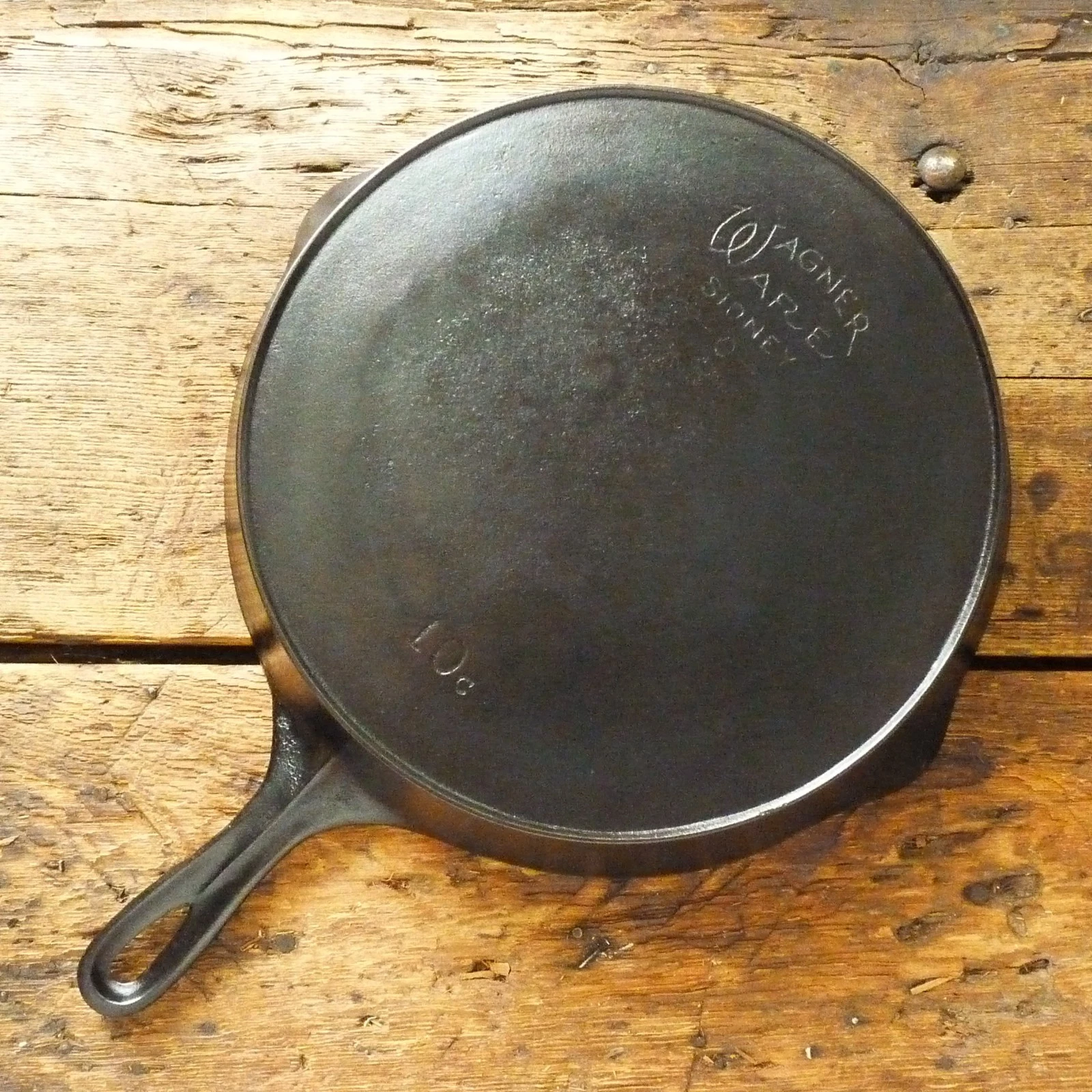 Antique WAGNER WARE Cast Iron SKILLET Frying Pan # 10 HEAT RING - Ironspoon
