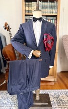 LNWOT BEAUTIFUL Blue Striped Isaia Napoli Sup...