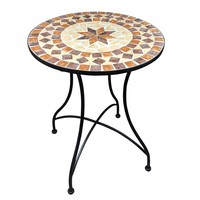 Mosaik Gartentisch Rund 60Cm Mosaiktisch Balkon Runder Tisch Garten Balkontisch