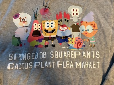 Uniqlo SPONGEBOB SQUAREPANTS Cactus Plant Flea Market Hoodie Grey  medium nwot