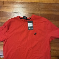 Pacific Polo Club Men's 100 Cotton Short Sleeve Polo Shirt BL1 Red Medium NWT