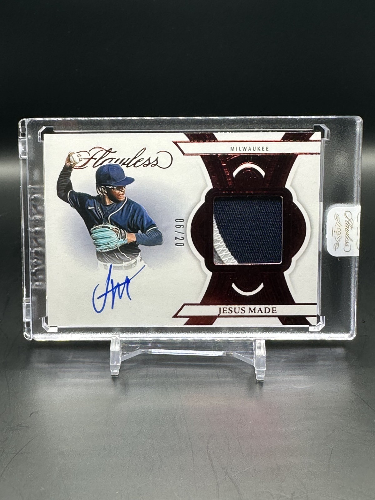 2025 Flawless Jesus Made - Brewers Top Prospect! - Encased Patch Auto /20