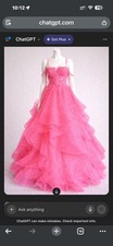 NWT Brand New Lace-Up Long Tiered Prom Pageant Ball Gown H1351