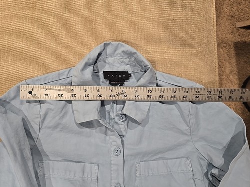 Mameluco Hatch Maternity utilitario manga larga abotonada azul cambray para mujer talla 1 - Imagen 3 de 9
