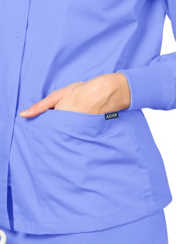 Adar Women Medical Nursing Workwear Uniform Long Sleeve Warm Up Scrub Jacket - Picture 116 of 140