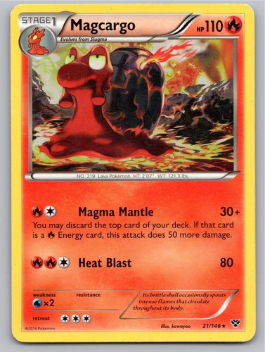 2014 POKEMON XY BASE SET MAGCARGO 21/146 R LP A99050 FREE S&H