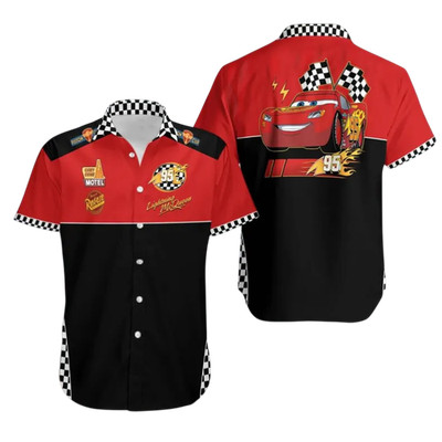 Lightning Mcqueen Hawaiian Shirt, Disneyland Rust-Eze Cars Hawaii Shirt, Piston