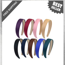 Satin Headbands Set 9 Pcs Non Slip Hairbands for Women Girls Men Children