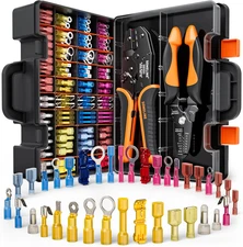 Crimping Tool Kit for Heat Shrink Connectors, AWG 22-10 with 36 Size...