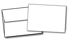 5 1/2" x 8 1/2" Extra Thick Blank White Cards with Envelopes - 100 Set Pack -...