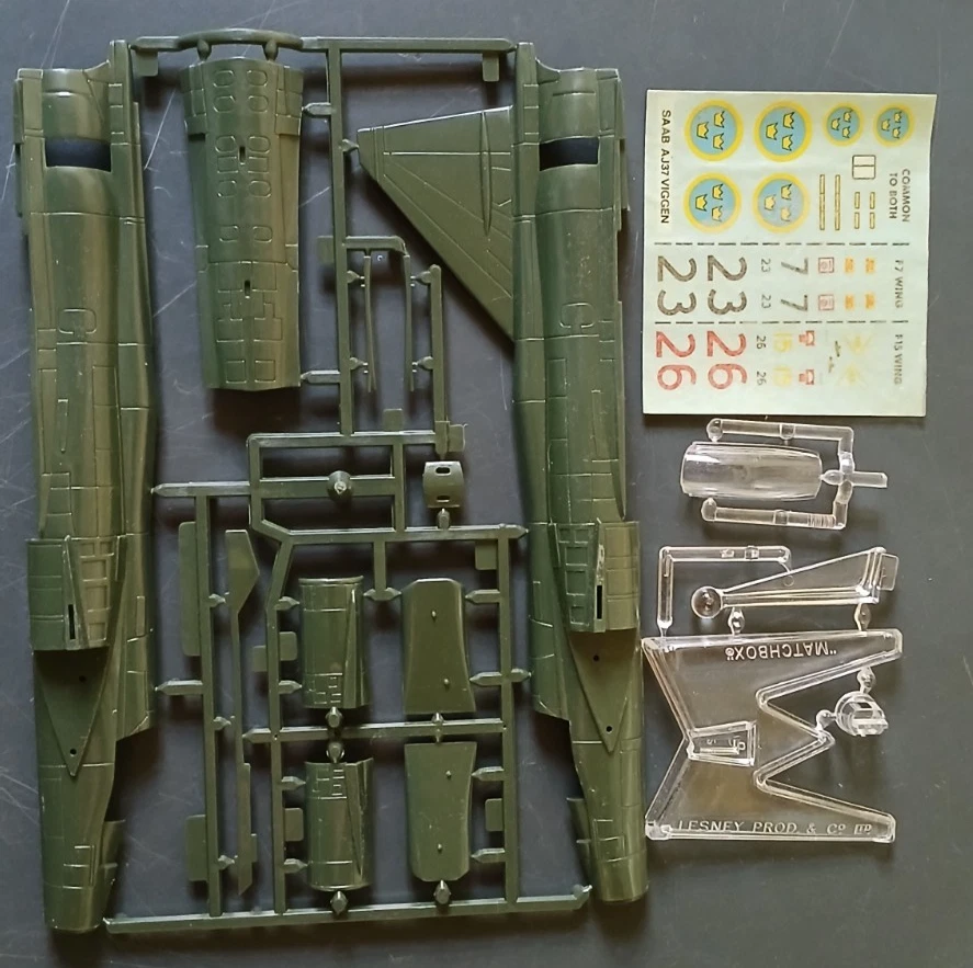 Matchbox PK-119 1/72 SAAB Viggen vintage kit - Image 3 of 4