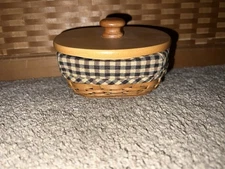 Longaberger 2005 Raspberry Booking Basket Combo~Khaki Check Liner~MINT!