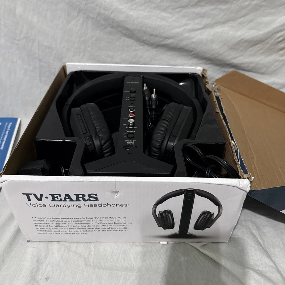 Auriculares con clarificación de voz TV EAR 100 pies sobre la oreja envío rápido a EE. UU. Foto 4 de 4