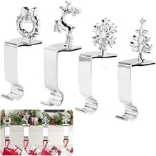 Christmas Stocking Holders for Mantle Set 4, Upgrade Stable Non-Slip Fireplac...