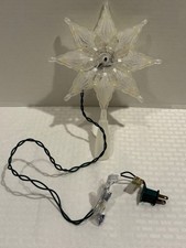 8 Inch Christmas Tree Topper 10 Count Blue Lights with Light Glitter