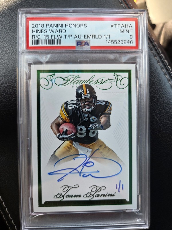 2018 Panini Honors Flawless Hines Ward One Of One Auto 1/1 #TPAHA Steelers PSA 9