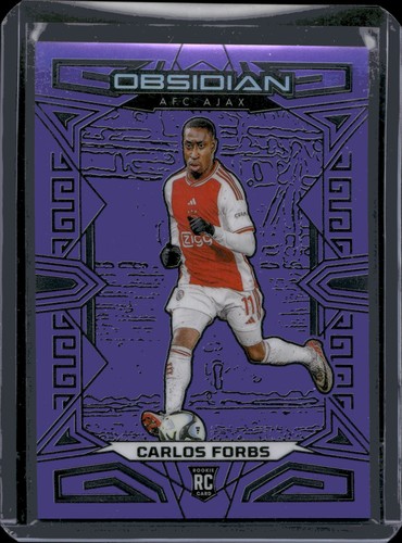 Carlos Forbs 2023-24 Panini Obsidian Soccer SP PURPLE FLOOD #/25 RC Ajax ROOKIE