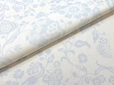 15 yds Serena & Lily Claremont Linen Sky Blue Jacobean  Multi-Purpose Fabric