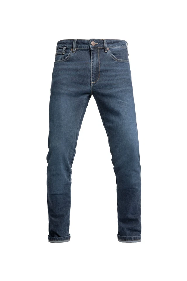 John Doe Pioneer XTM Indigo W34 L34 Motorradjeans Stretch Slimfit Blue blau