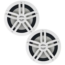 2x Enrock 6.5" 180W Max Power Coaxial Marine Outdoor Speakers White Color 