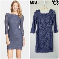 Adrianna Papell Laced Scallop Hem Knee Length Dress Blogger Fave Size 4
