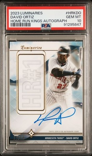 POP 1 DAVID ORTIZ PSA 10 2023 TOPPS LUMINARIES HOME RUN #1 KINGS HARD AUTO /15