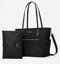 New Kate Spade Chelsea Baby Diaper Bag Tote in Black with Changing Pad Crossbody