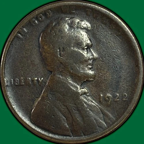 1922 No D Lincoln Wheat Cent Very Fine VF Coin #36360