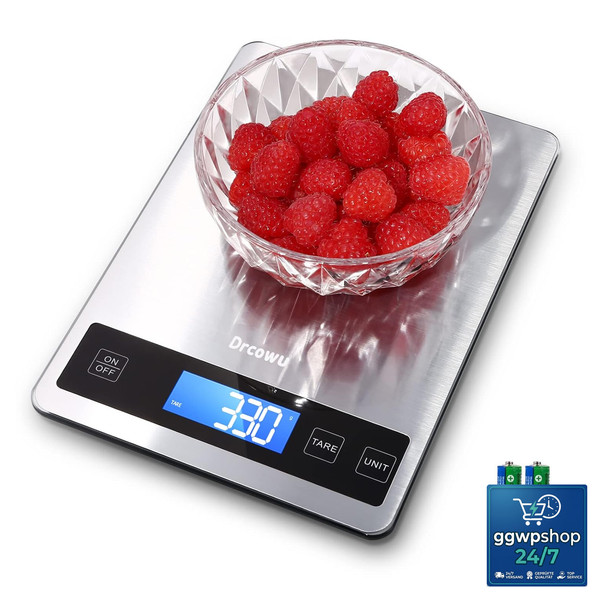 Digitale KüChenwaage 15Kg Wasserdicht Lcd-Anzeige Edelstahl Hohe PräZision 1G-image