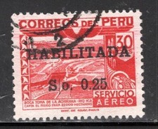 PERU LATIN AMERICA  OVERPRINT  STAMPS USED LOT 74AT