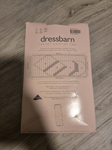 Dressbarn Hosiery Lycra Control Top Silken Sheer Size B Lace Tights Pantyhose - Picture 2 of 4