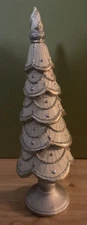 16” Glitter Christmas Tree, White, Silver, And Gold