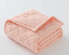 100 Cotton Muslin Baby Blanket Reversible Toddler Crib Light Pink 39x47 Inch