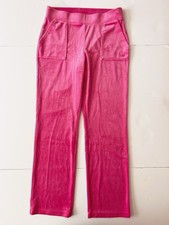 Juicy By Juicy Couture Velour Pants Women M Preppy Pink Straight Leg Y2K Stretch
