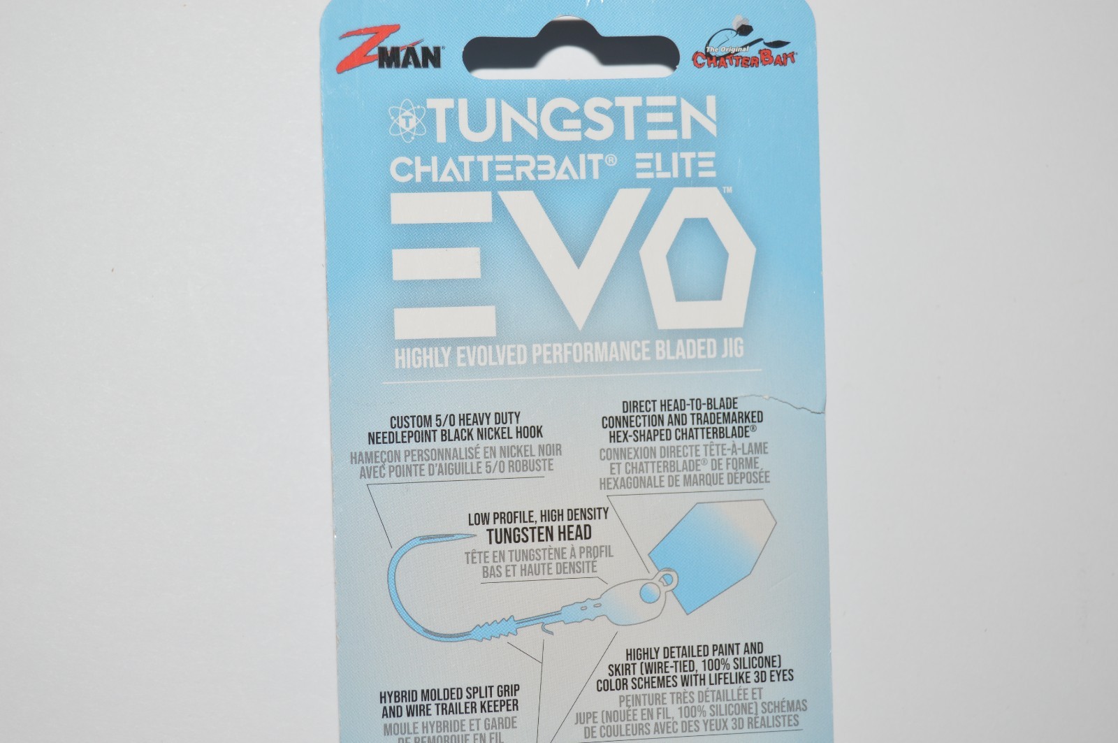 zman z-man tungsten chatterbait elite EVO 1/2oz black blue bass bladed jig - Image 3