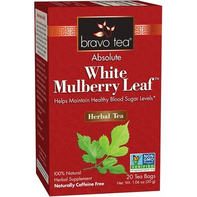 Bravo Tea Absolute White Mulberry Leaf Herbal 20 Bags 1 Pack