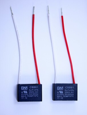   2 pack BM 5UF CBB61 C61 Fan 2Wire Our lowest Price with 1 year warranty