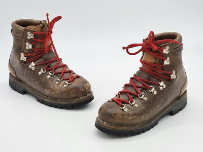 Vintage Asolo Sport Brown Leather Hiking Boots Vibram Soles