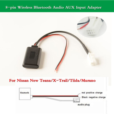 Car 8-Pin Wireless Bluetooth Audio AUX Input Adapter Cable For