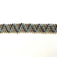 Eclectic Cyan and Golden Brown High Quality Decorative Zig-Zag Tape