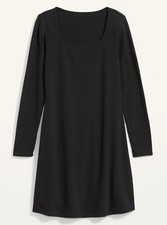 Old Navy Women's Fit & Flare Rib-Knit Long-Sleeve Mini Dress Size Small Petite
