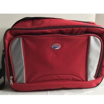 American Tourister Red Carry On Shoulder Adjustable Travel Overnight  Bag Retro