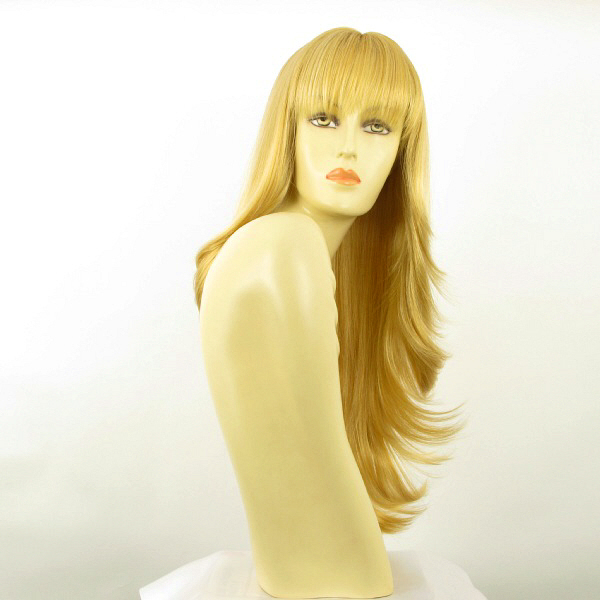 Perruque blonde claire dorée longue KENTA LG26 pour femme avec bonnet ajustable de 55 cm