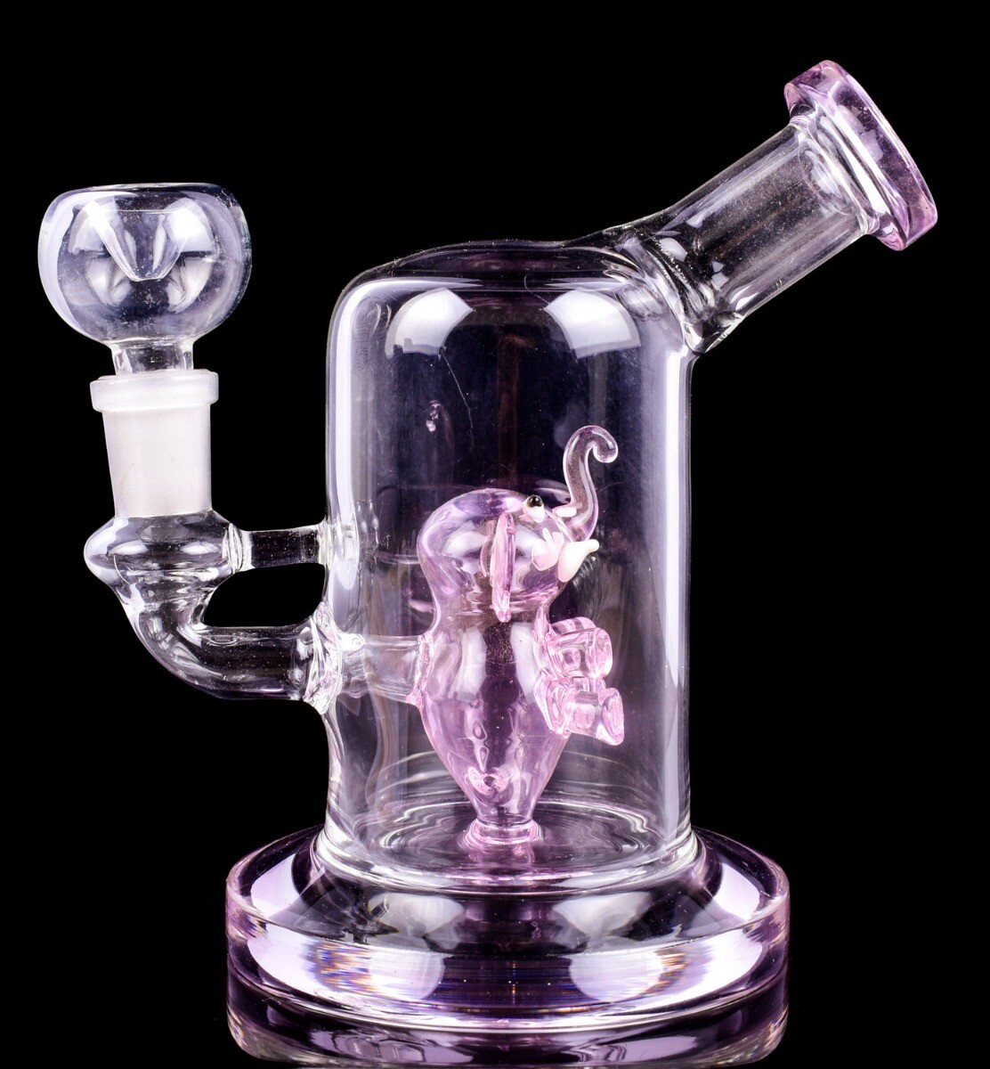 Girly THICK Premium Heart BONG Tobacco Glass Water Pipe Recycler PINK *USA*