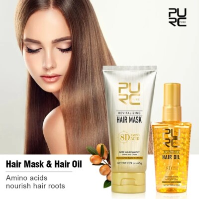 PURC Argan Oil Hair Mask Smoothing Repair Damaged Frizz Treatment Straightening