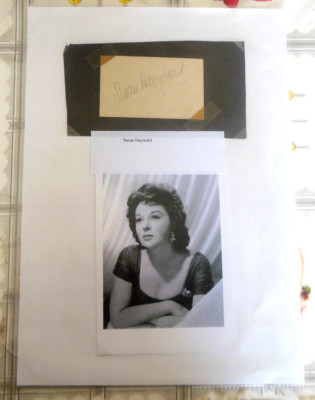 SUSAN HAYWARD AUTOGRAMM IN TASCHE 21 X 30 CM SEHR SELTEN