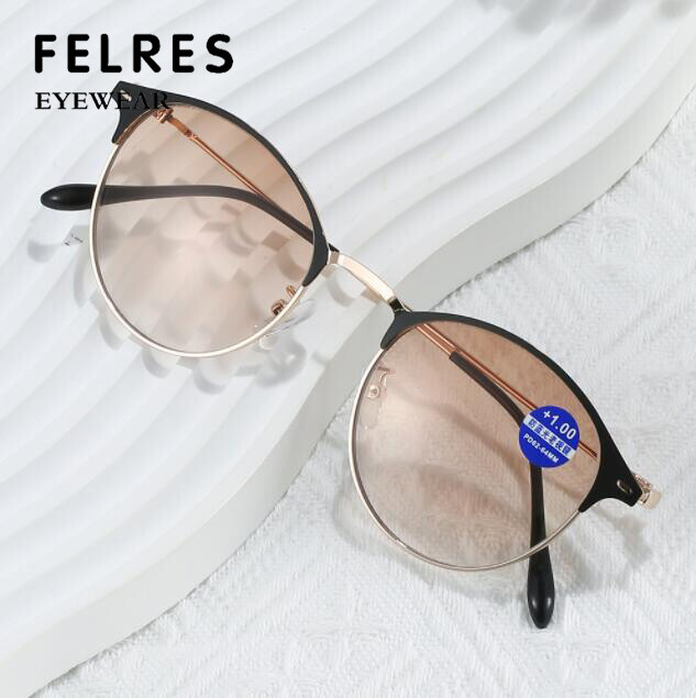 Bifocal Tinted Reading Glasses For Men Women Round Retro  display picture 2