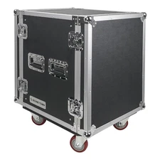 Sound Town 14U PA DJ Rack/Road Case with 21"Depth Plywood,Casters (STRC-14UW)